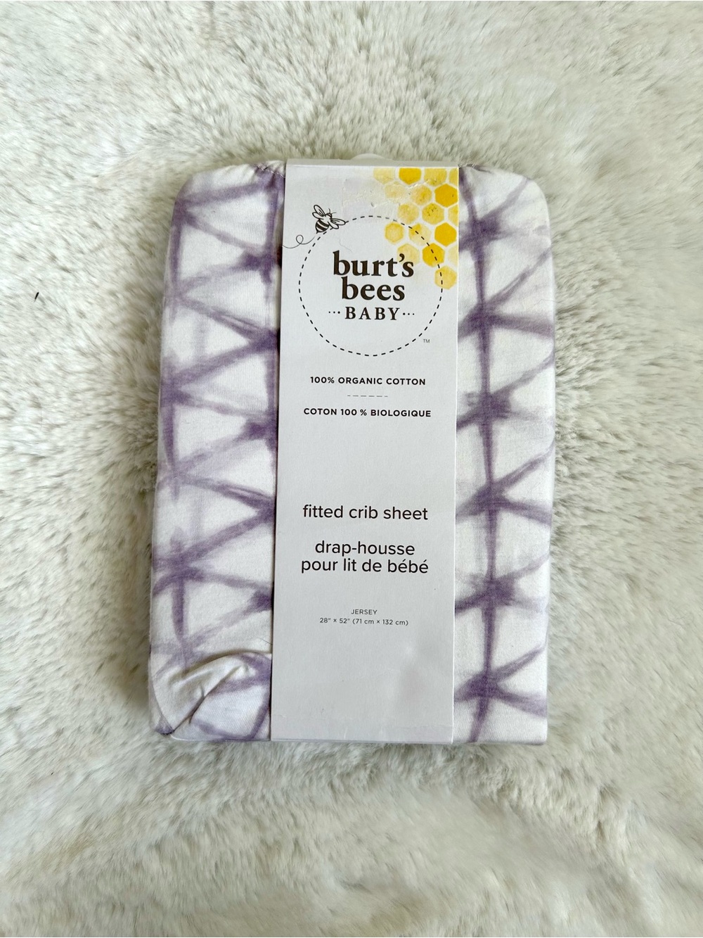 Burt's Bees Baby Purple Tie-Dye Fitted Crib Sheet
